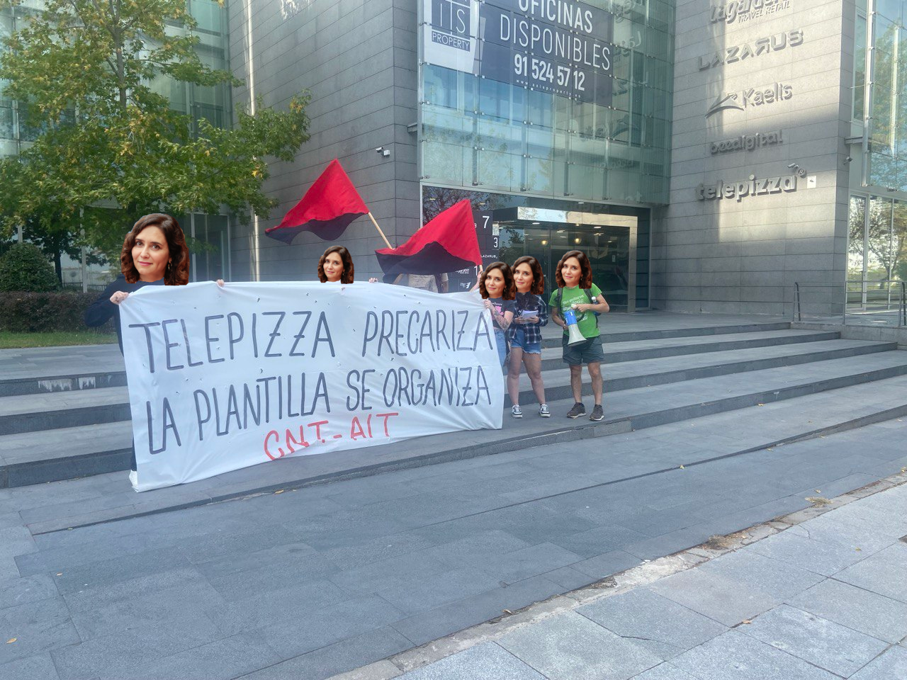 Crónica del piquete en las oficinas de Telepizza